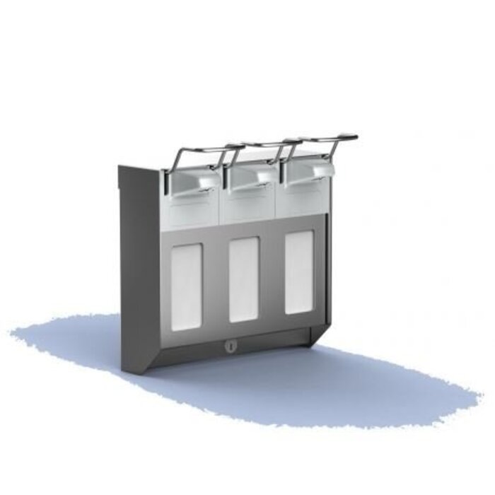 MediQo-line MediQo-line TRIO Zeep- & desinfectiemiddeldispenser 500 ml KB RVS