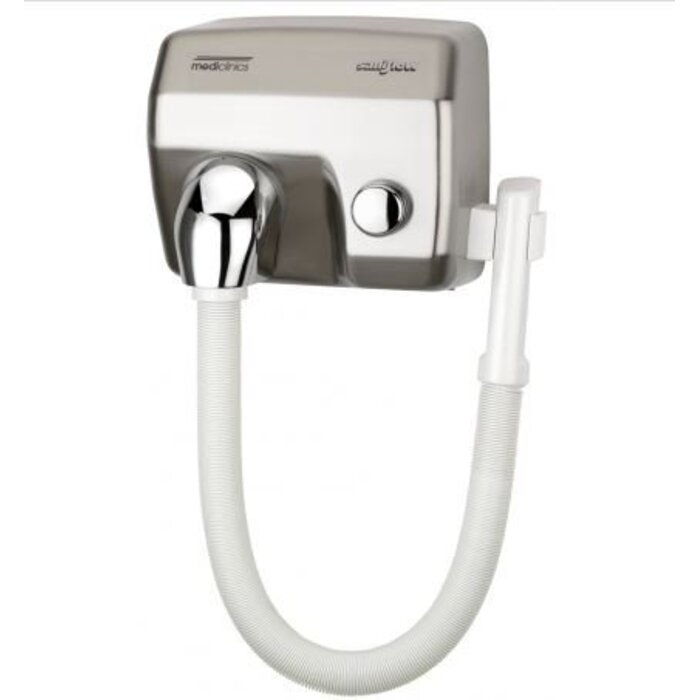 Mediclinics Mediclinics Haardroger drukknop RVS look met slang