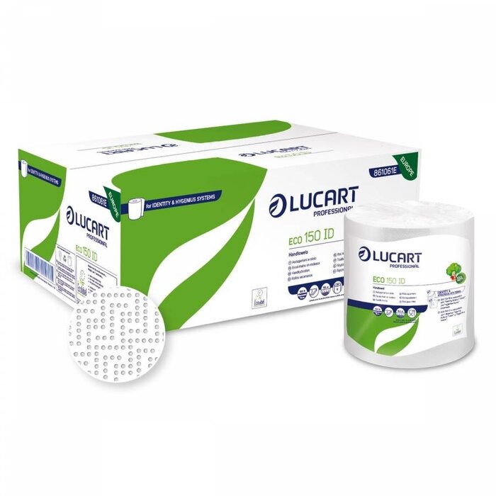 Lucart Lucart Eco Handdoekrol Recycled Wit 2-laags - 6 rollen