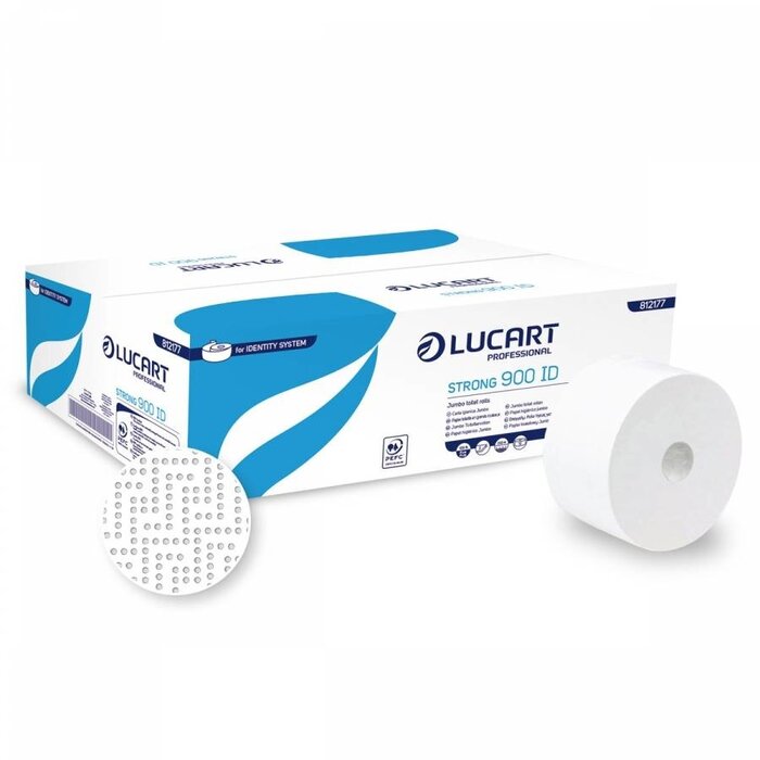 Lucart Lucart Jumbo Toiletpapier Cellulose Wit 2-laags - 12 rollen