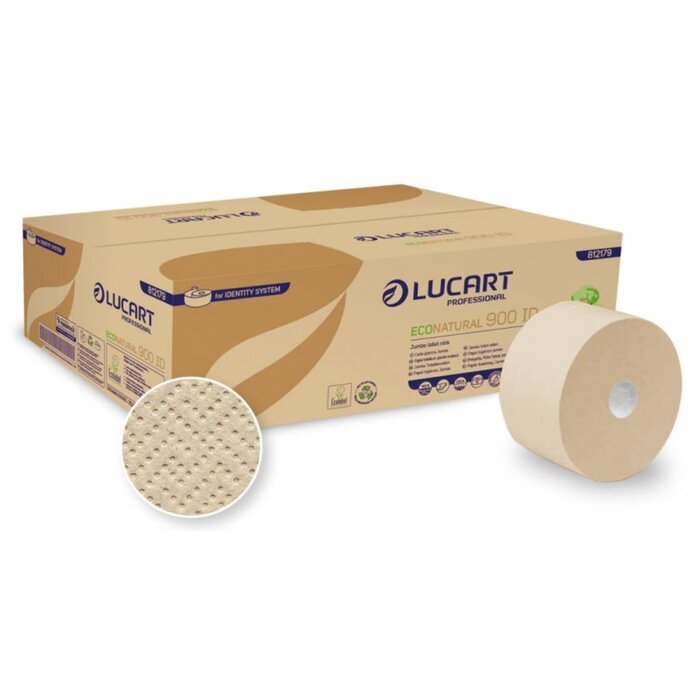 Lucart Lucart Jumbo Toiletpapier Eco Natural Recycled 2-laags - 12 rollen