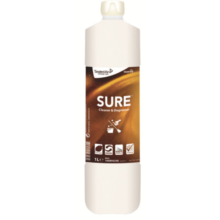 Johnson Diversey SURE Cleaner & Degreaser - krachtige ontvetter en vloerreiniger 1 L