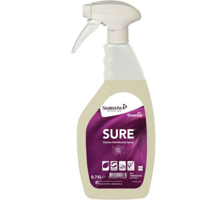 Johnson Diversey SURE Cleaner Disinfectant Spray - gebruiksklare reinigings- en desinfectiespray 750 ml