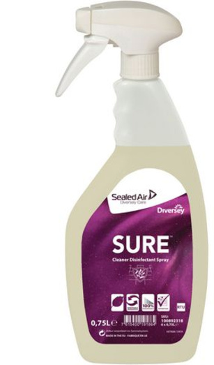 Johnson Diversey SURE Cleaner Disinfectant Spray - gebruiksklare reinigings- en desinfectiespray 750 ml