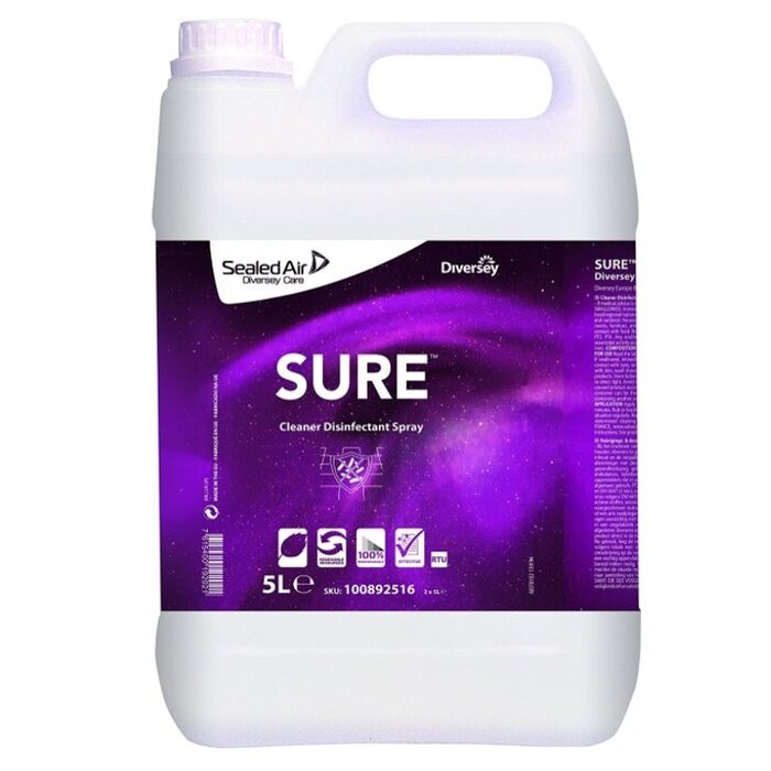 Johnson Diversey SURE Cleaner Disinfectant Spray - gebruiksklare reinigings- en desinfectiespray 5L