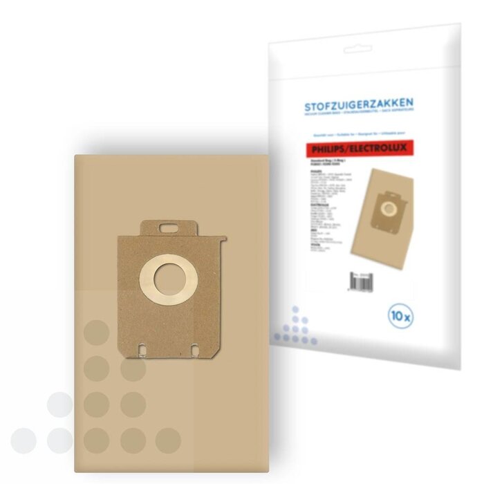 Eigen merk Stofzuigerzakken Philips S-Bag papier - 10 stuks