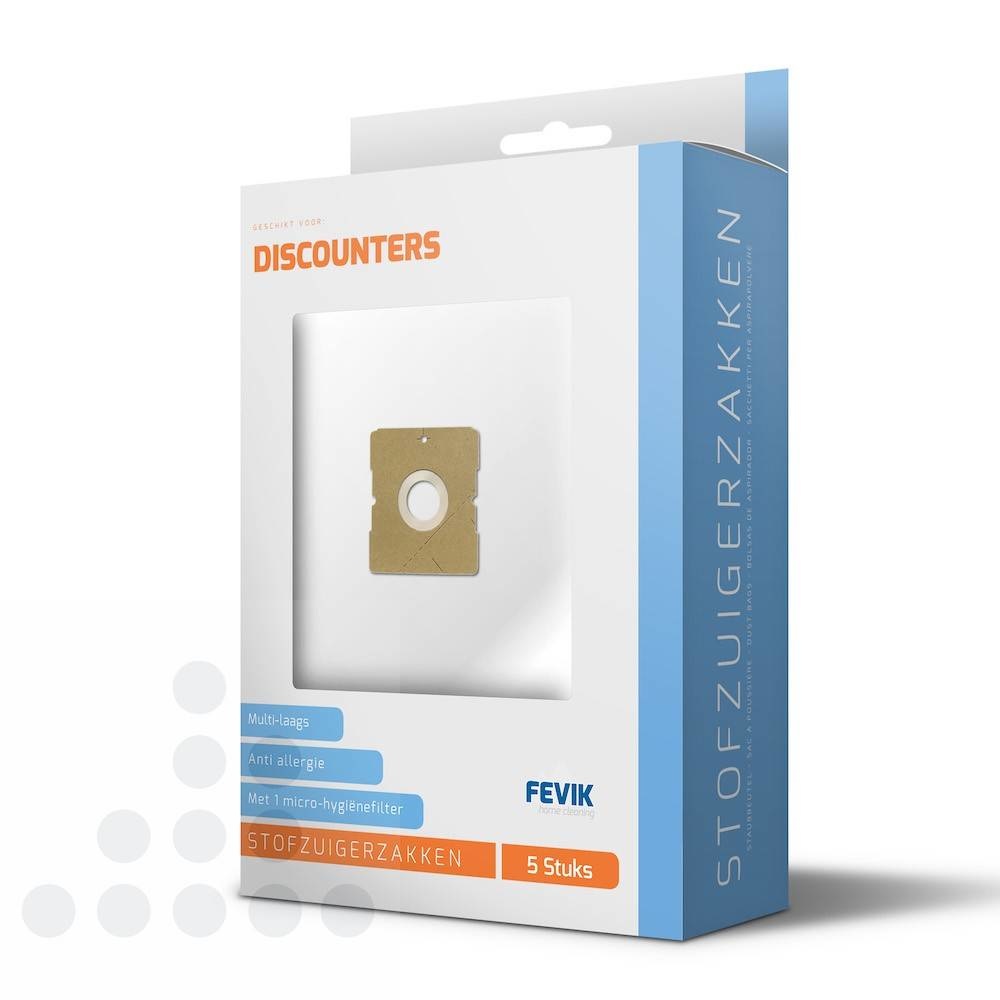 Eigen merk Stofzuigerzakken Discounters filterplus - 5 stuks + filter