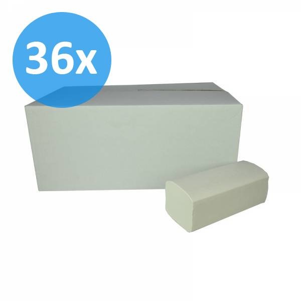 Eigen merk PALLET Vouwhanddoekjes Z-vouw, 2-laags, recycled tissue wit