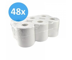 Eigen merk Poetsrollen Midi, 1-laags, recycled wit