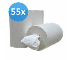 Eigen merk Poetsrollen Mini kokerloos, 1-laags, cellulose
