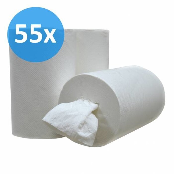 Eigen merk PALLET Poetsrollen Mini kokerloos, 1-laags, cellulose, 12x 120m