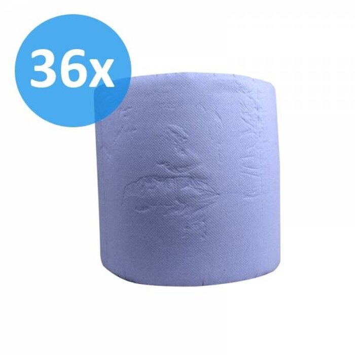 Eigen merk PALLET Industrierollen, 3-laags, verlijmd blauw, 36cm, 380m