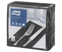 Tork Tork tissue servet 39x39cm 2-laags 1/8-vouw zwart 12x150