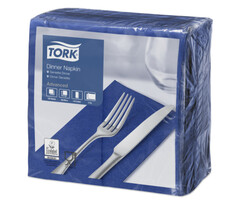 Tork Tork tissue servet 39x39cm 2-laags 1/8-vouw donker blauw 12x150