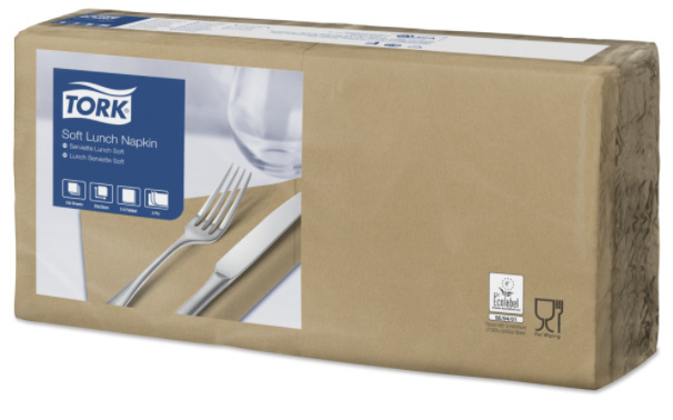 Tork Tork tissue servet 33x33cm 3-laags 1/4-vouw biscuit 10x150