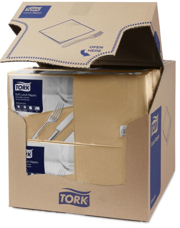 Tork Tork tissue servet 33x33cm 3-laags 1/4-vouw biscuit 10x150