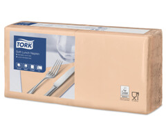 Tork Tork tissue servet 33x33cm 3-laags 1/4-vouw perzik 10x150