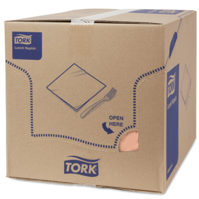 Tork Tork tissue servet 33x33cm 3-laags 1/4-vouw perzik 10x150