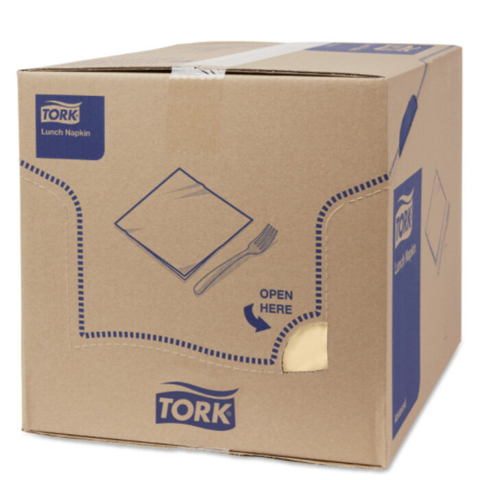 Tork Tork tissue servet 33x33cm 3-laags 1/4-vouw zand 10x150