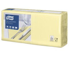 Tork Tork tissue servet 33x33cm 3-laags 1/4-vouw champagne 10x150