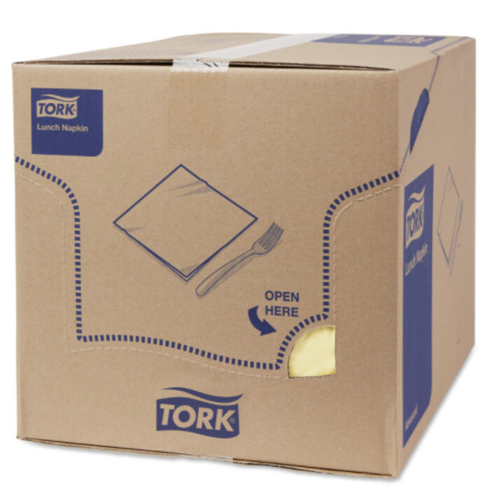 Tork Tork tissue servet 33x33cm 3-laags 1/4-vouw champagne 10x150