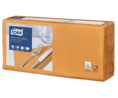 Tork Tork tissue servet 33x33cm 3-laags 1/4-vouw oranje 10x150