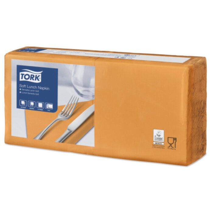 Tork Tork tissue servet 33x33cm 3-laags 1/4-vouw oranje 10x150