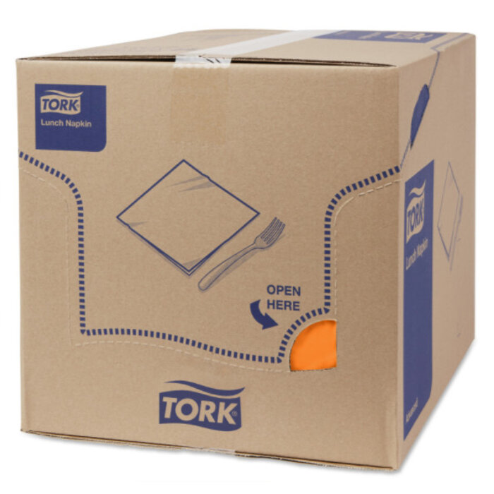 Tork Tork tissue servet 33x33cm 3-laags 1/4-vouw oranje 10x150