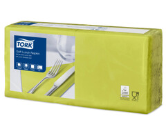 Tork Tork tissue servet 33x33cm 3-laags 1/4-vouw lime 10x150