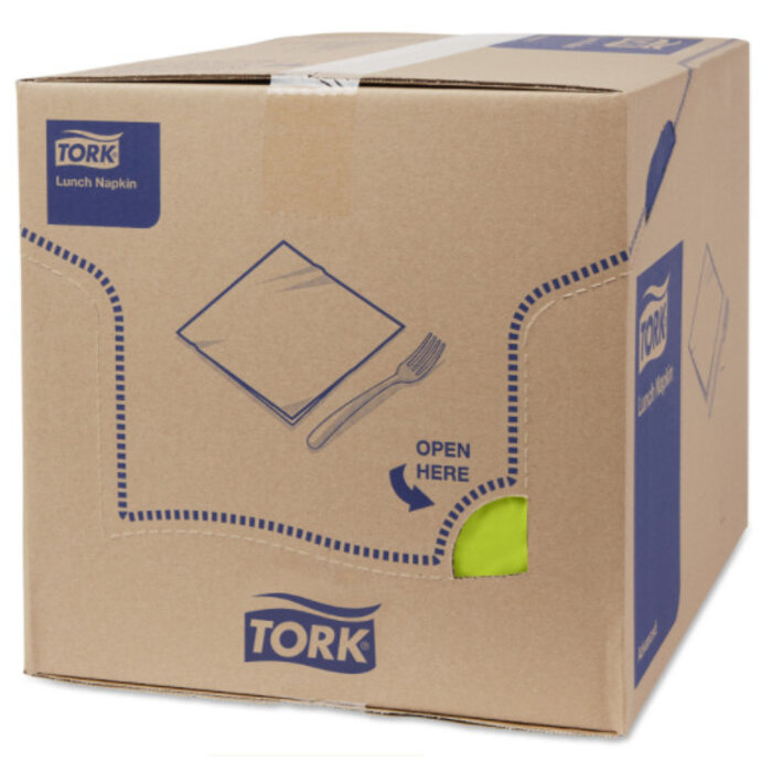 Tork Tork tissue servet 33x33cm 3-laags 1/4-vouw lime 10x150
