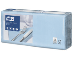 Tork Tork tissue servet 33x33cm 3-laags 1/4-vouw licht blauw 10x150