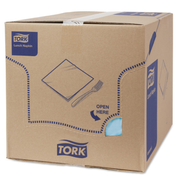 Tork Tork tissue servet 33x33cm 3-laags 1/4-vouw licht blauw 10x150