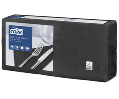 Tork Tork tissue servet 33x33cm 3-laags 1/4-vouw zwart 10x150