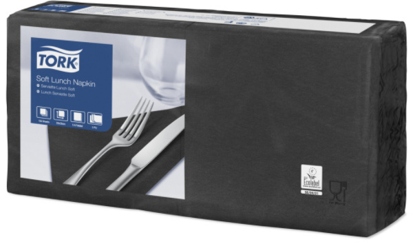 Tork Tork tissue servet 33x33cm 3-laags 1/4-vouw zwart 10x150