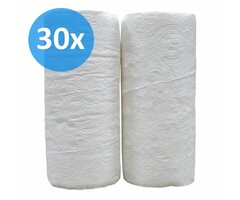 Eigen merk Keukenrollen, 2-laags, cellulose  wit, 32 rollen x 50 vel