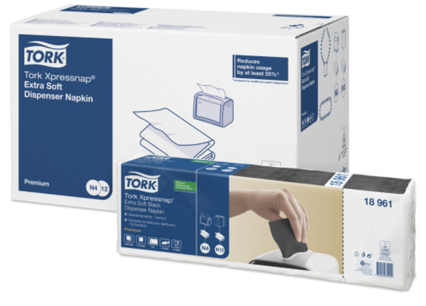 Tork Tork Xpressnap® dispenserservet 21,6x16,5cm 2-laags 1/2-vouw zwart