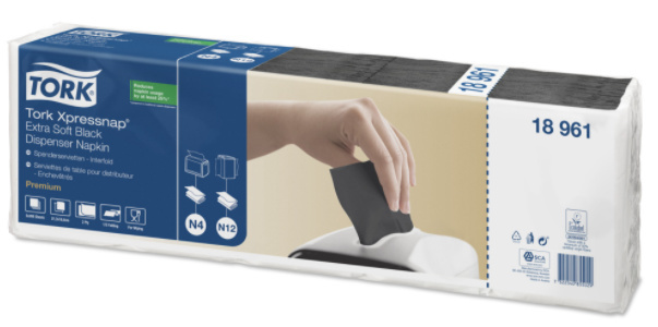 Tork Tork Xpressnap® dispenserservet 21,6x16,5cm 2-laags 1/2-vouw zwart