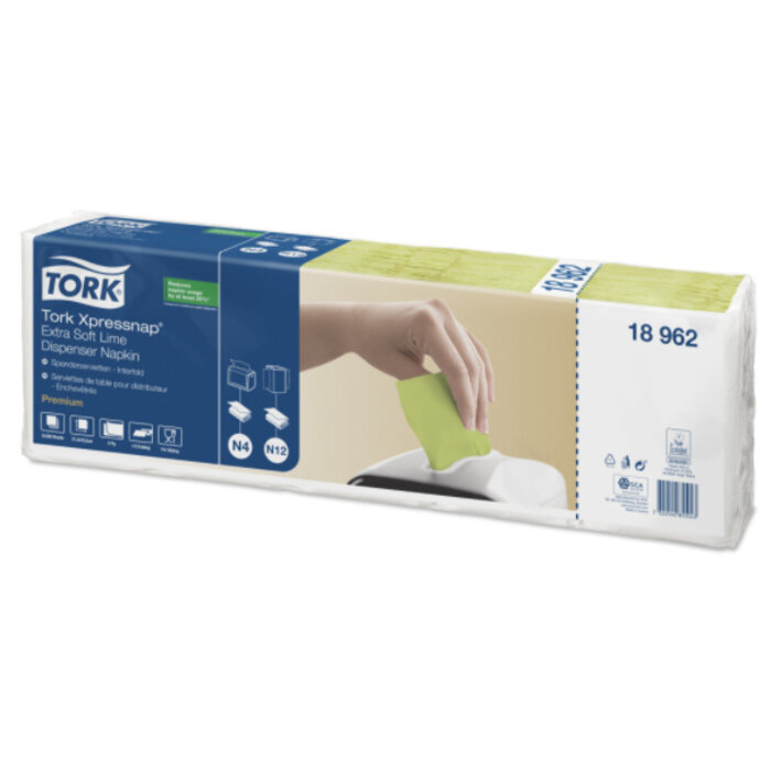 Tork Tork Xpressnap® dispenserservet 21,6x16,5cm 2-laags 1/2-vouw lime
