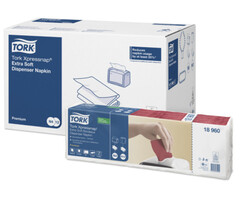 Tork Tork Xpressnap® dispenserservet 21,6x16,5cm 2-laags 1/2-vouw bordeaux rood