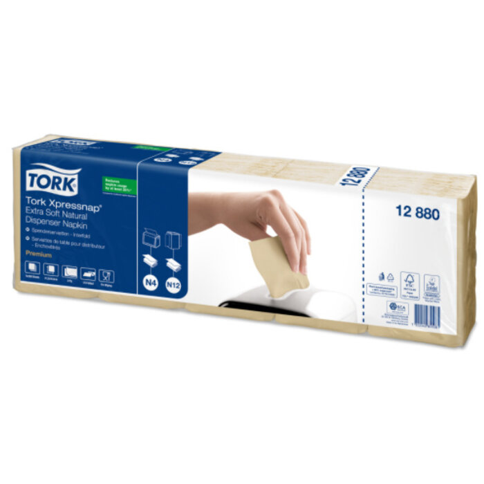 Tork Tork Xpressnap® dispenserservet 21,6x16,5cm 2-laags 1/2-vouw naturel