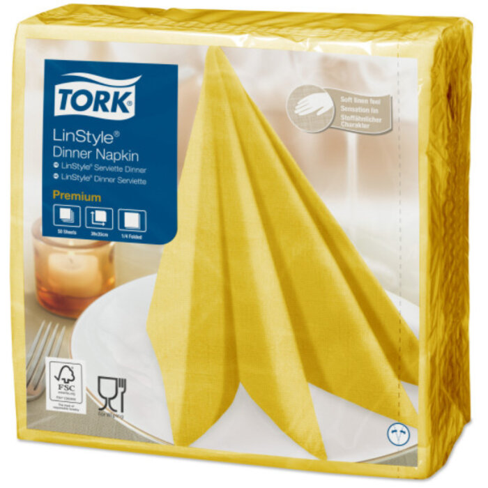 Tork Tork LinStyle® servet 39x39cm 1/4-vouw mustard 12x50