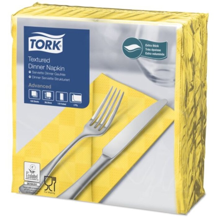 Tork Tork NexxStyle® servet 38x39cm 2-laags 1/8-vouw geel 12x100