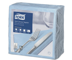 Tork Tork tissue servet 39x39cm 3-laags 1/4-vouw Lichtblauw 12x100