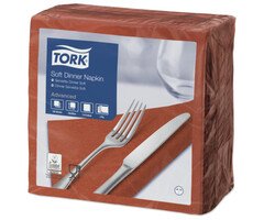 Tork Tork tissue servet 39x39cm 3-laags 1/4-vouw Terracotta 12x100