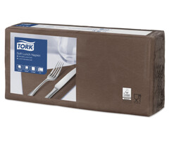 Tork Tork tissue servet 33x33cm 3-laags 1/4-vouw bruin 10x150