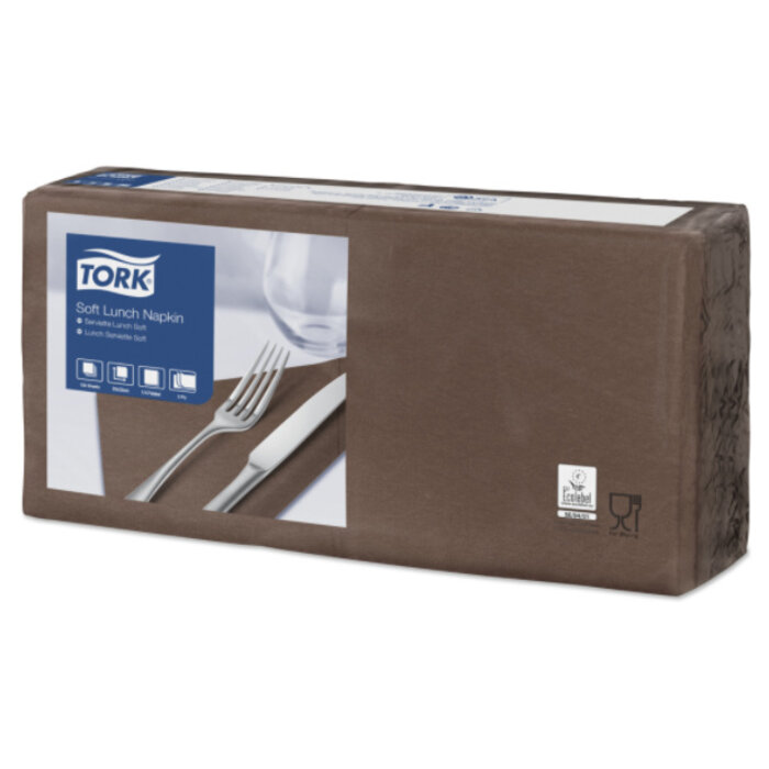 Tork Tork tissue servet 33x33cm 3-laags 1/4-vouw bruin 10x150