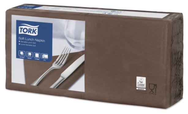 Tork Tork tissue servet 33x33cm 3-laags 1/4-vouw bruin 10x150