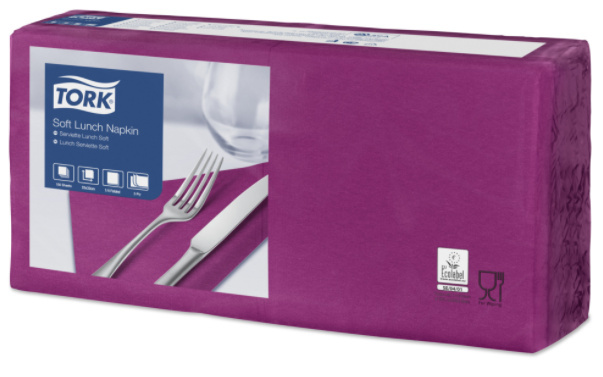 Tork Tork tissue servet 33x33cm 3-laags 1/4-vouw paars 10x150