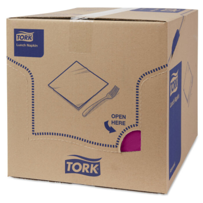 Tork Tork tissue servet 33x33cm 3-laags 1/4-vouw paars 10x150