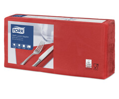 Tork Tork tissue servet 33x33cm 3-laags 1/4-vouw rood 10x150